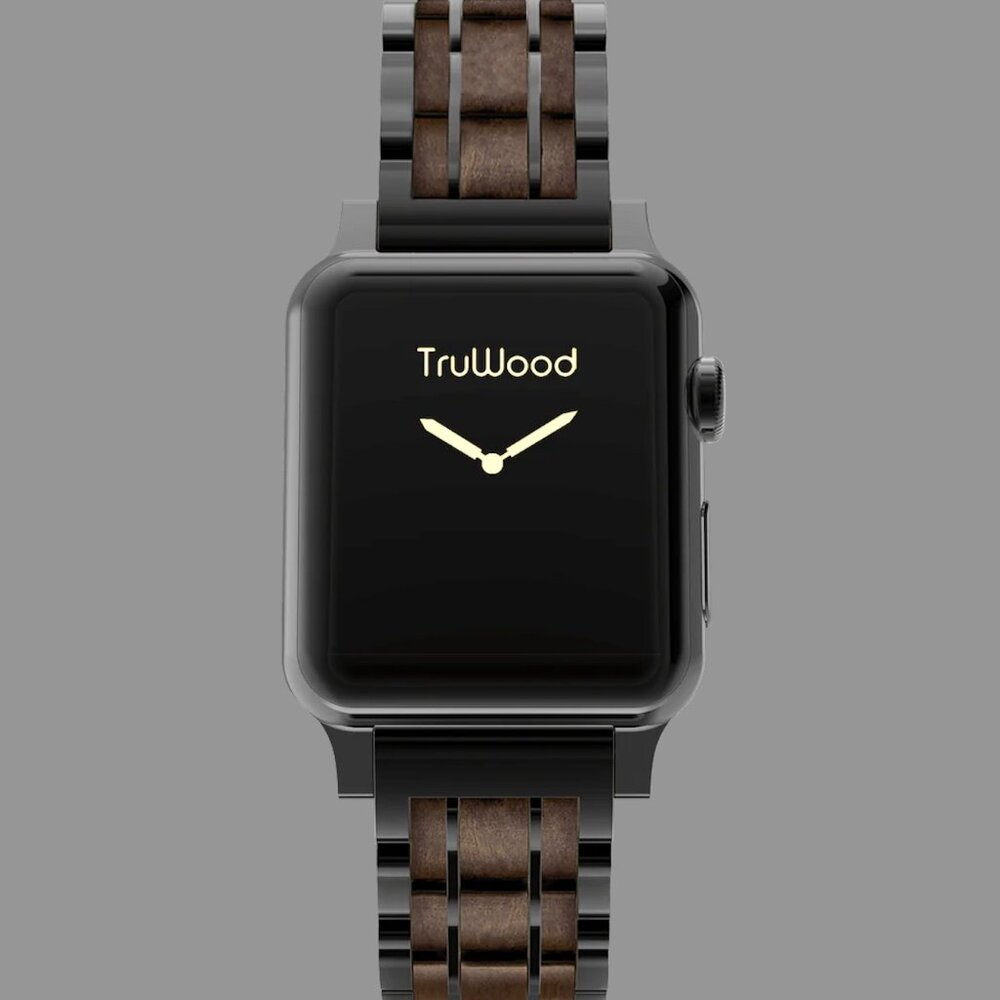 TruWood Classic Apple Watch Band - black sandalwood NWT 38-41mm